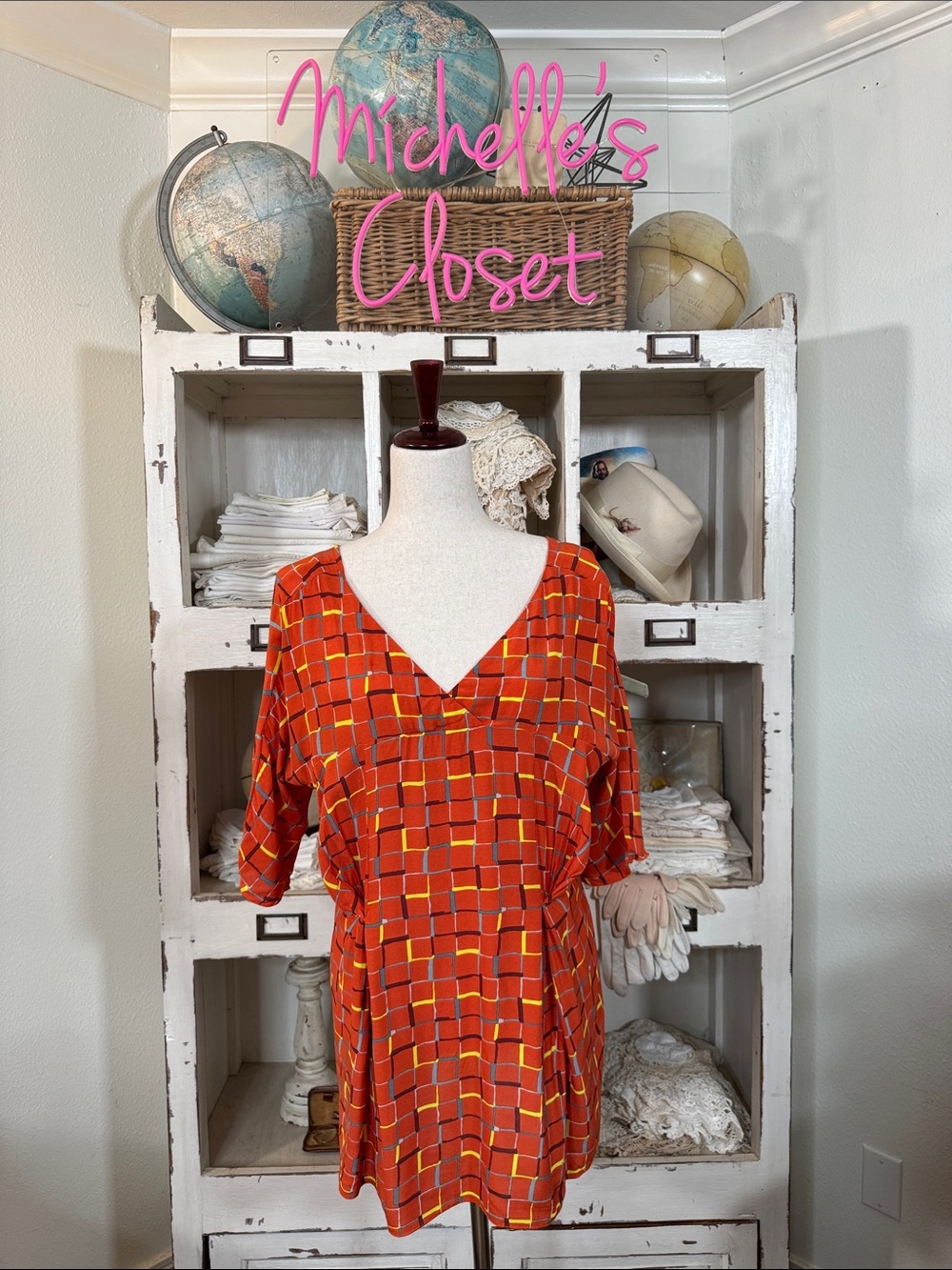 NWOT Marni Orange Geometric Print Tunic Top (or micro mini dress)